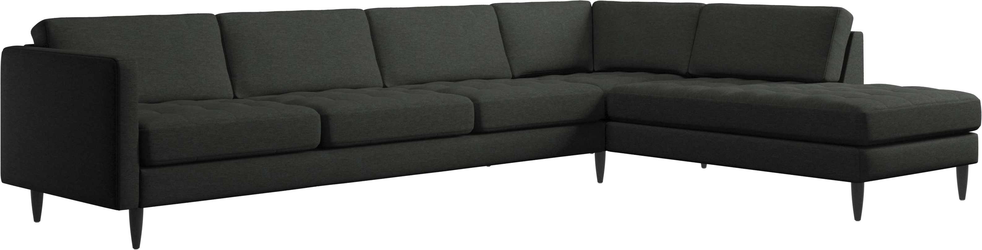 Osaka corner sofa with lounging unit, tufted seat | BoConcept